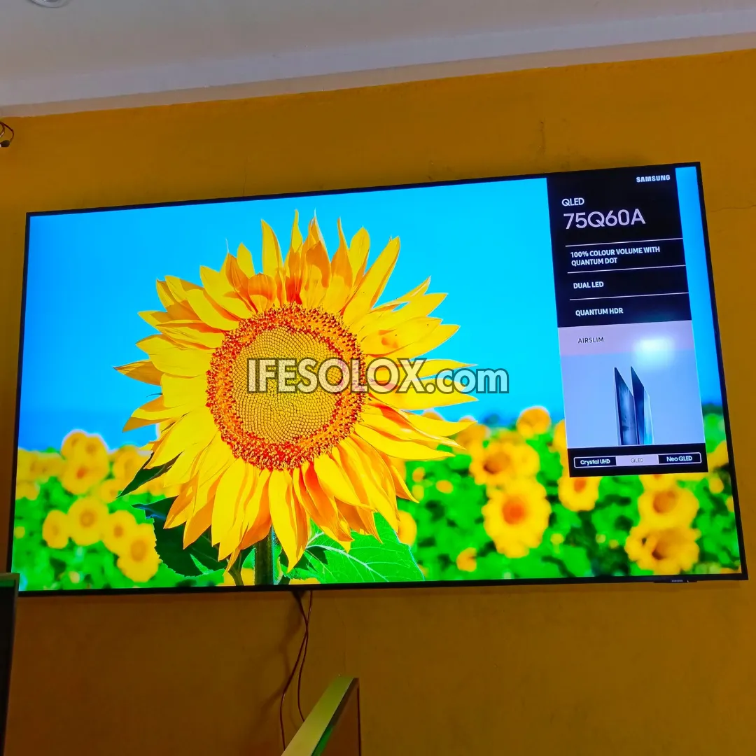 SAMSUNG 75 Inch QLED 75Q60A Certified True 4K UHD HDR10  Smart Frameless QLED TV - Foreign Used