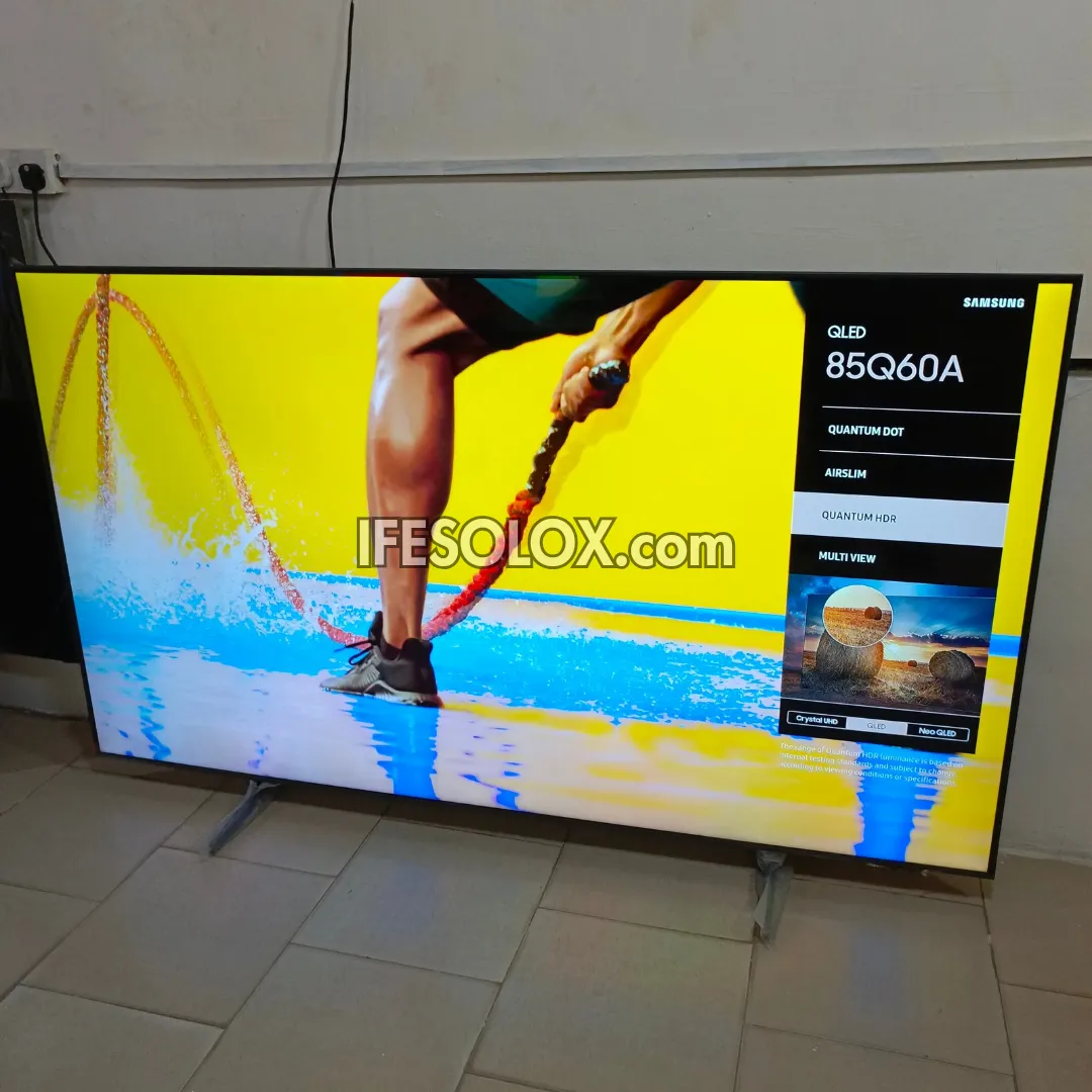 SAMSUNG 85 Inch QLED 85Q60A Certified True 4K UHD Quantum HDR Smart Frameless QLED TV - Foreign Used