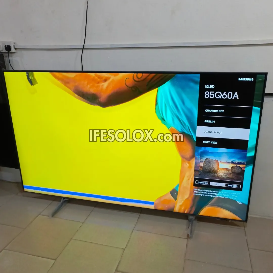 SAMSUNG 85 Inch QLED 85Q60A Certified True 4K UHD Quantum HDR Smart Frameless QLED TV - Foreign Used