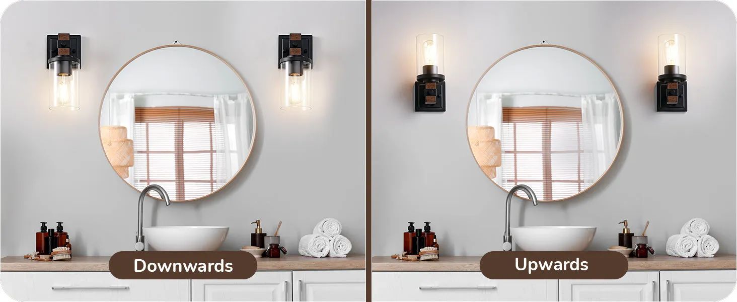 Set of 2, Farmhouse Vanity Lights Fixtures for Bathroom-HHVL02E
