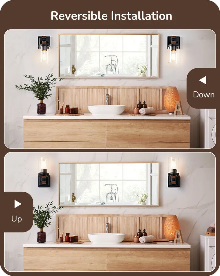 Set of 2, Farmhouse Vanity Lights Fixtures for Bathroom-HHVL02E