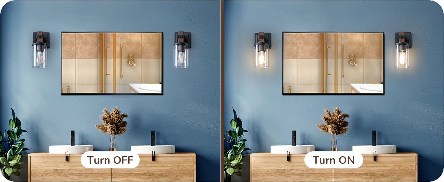 Set of 2, Farmhouse Vanity Lights Fixtures for Bathroom-HHVL02E