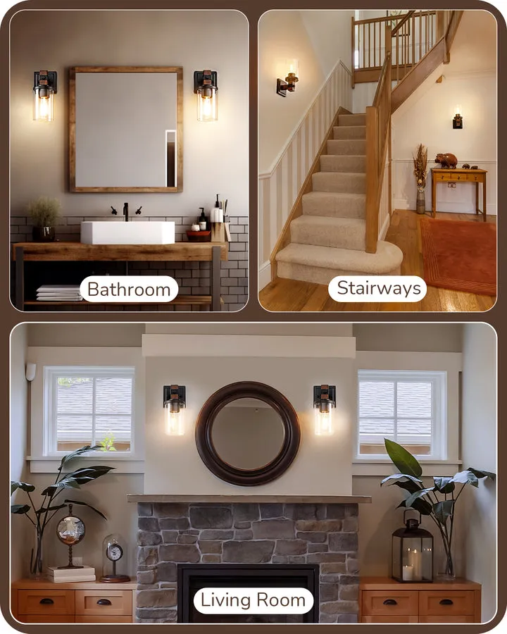 Set of 2, Farmhouse Vanity Lights Fixtures for Bathroom-HHVL02E