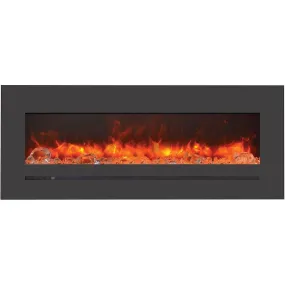 Sierra Flame Steel Front 34" Linear Wall Mount/Flush Mount Electric Fireplace WM-FML-34-4023-STL
