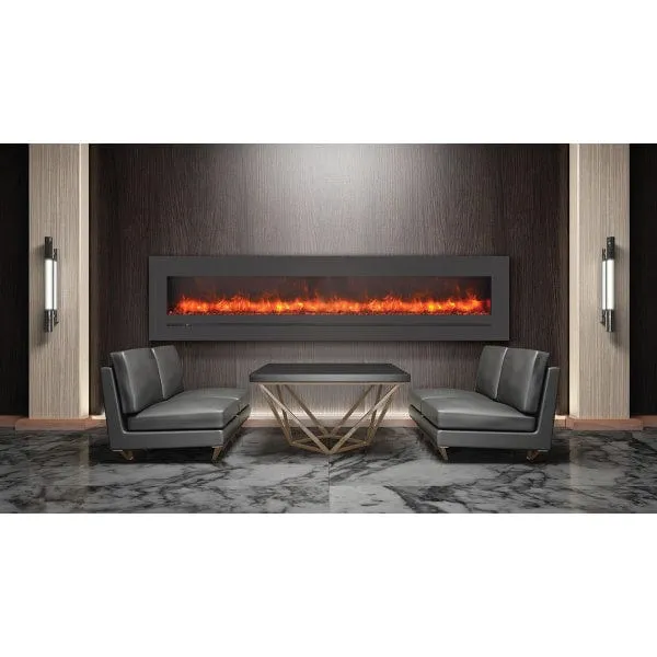 Sierra Flame Steel Front 34" Linear Wall Mount/Flush Mount Electric Fireplace WM-FML-34-4023-STL