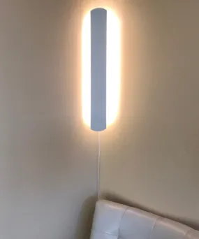 Solid Wood Hover Plank Corner/Wall Accent Light, Plug-In 24"h Almond Finish, by Home Concept