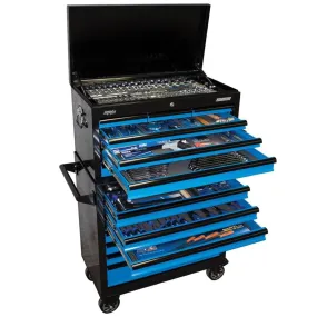 SP Tools SP50176 407 Piece Metric & SAE 14 Drawer Black & Blue SUMO Roller Cabinet & Tool Chest Kit