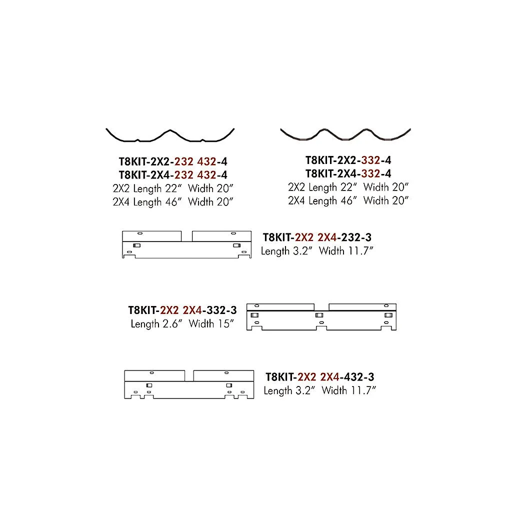 T8 FLUORESCENT RETROFIT KITS FOR INDUSTRIAL STRIPS & TROFFER / LAY-IN FIXTURES