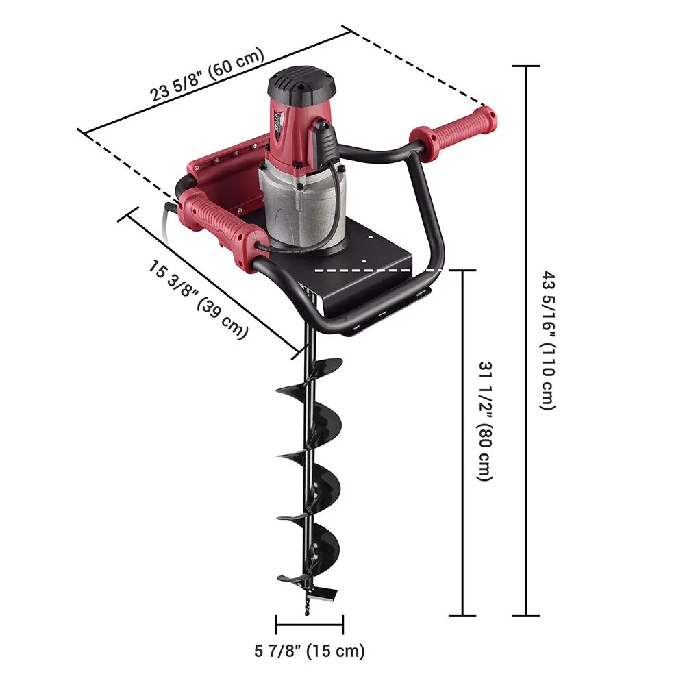 TheLAShop 1500W Electric Post Hole Digger with 6 in Earth Auger Bit