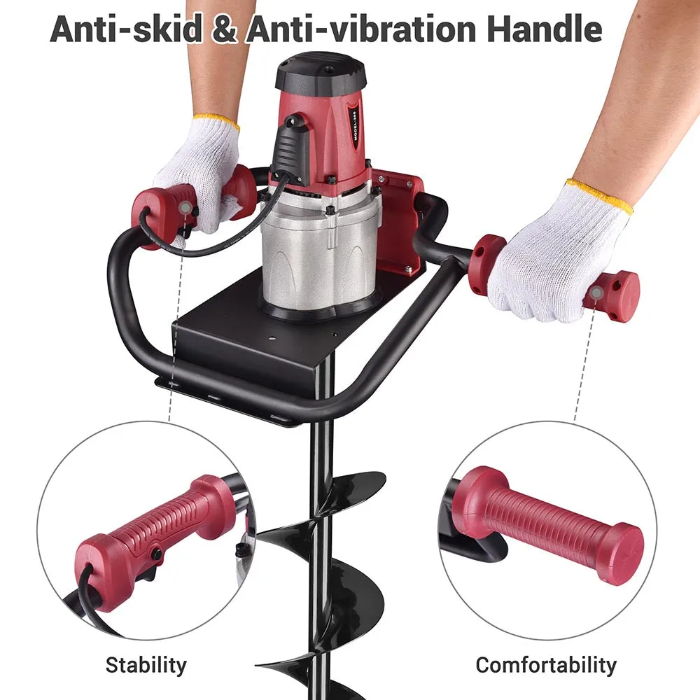 TheLAShop 1500W Electric Post Hole Digger with 6 in Earth Auger Bit