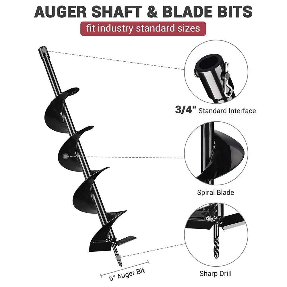 TheLAShop 1500W Electric Post Hole Digger with 6 in Earth Auger Bit