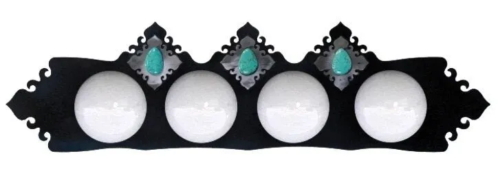 Turquoise Stone Four Light Fixture
