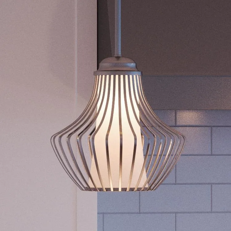 UHP2860 Modern Pendant Light, 10-1/2" x 10", Sterling Steel Finish, Oviedo Collection