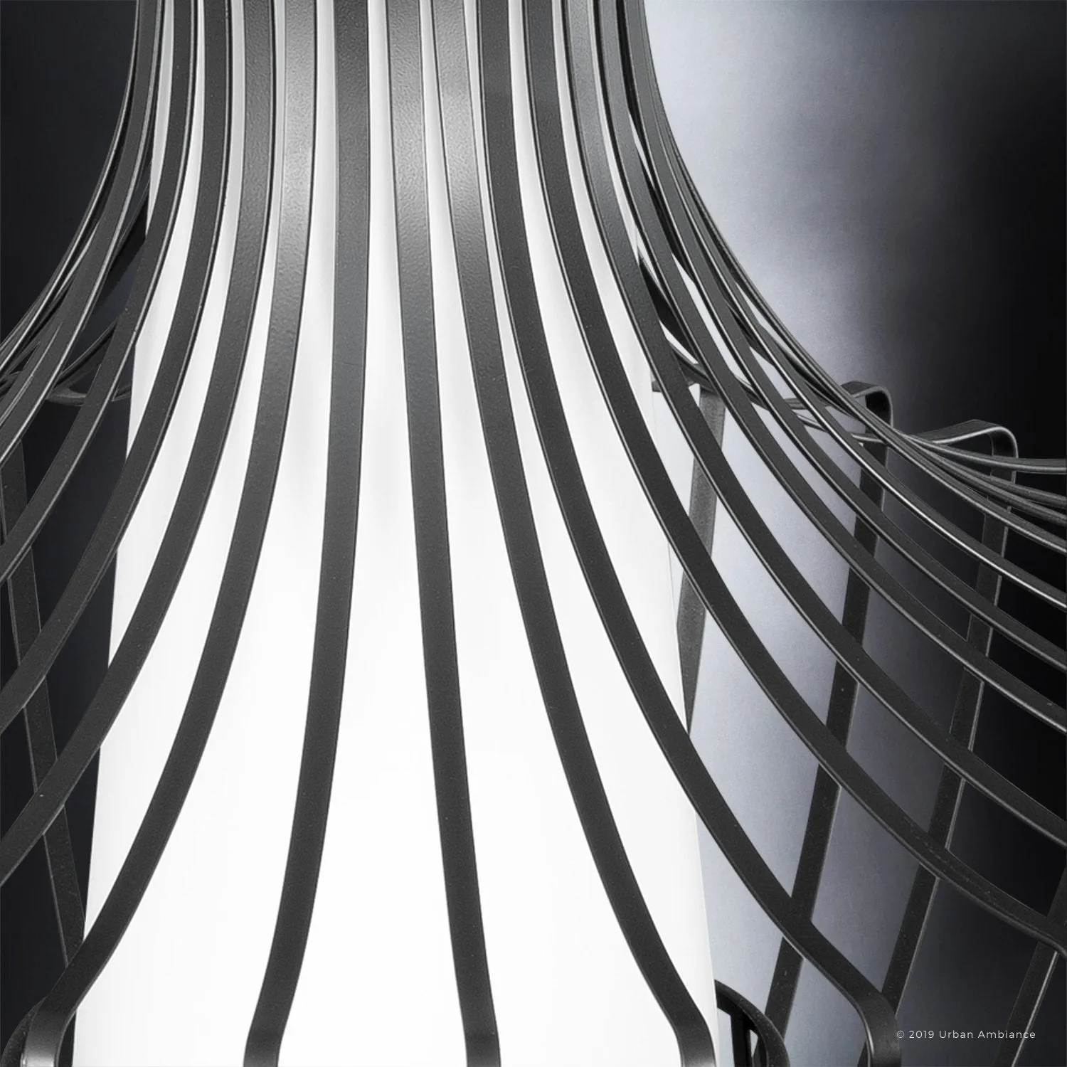 UHP2861 Modern Pendant Light, 10-1/2" x 10", Midnight Black Finish, Oviedo Collection