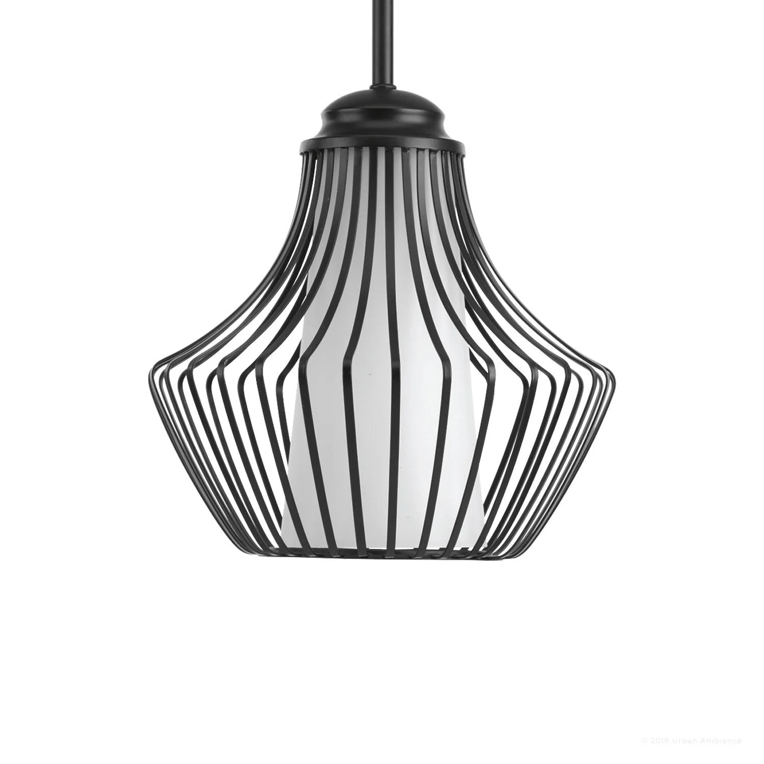 UHP2861 Modern Pendant Light, 10-1/2" x 10", Midnight Black Finish, Oviedo Collection