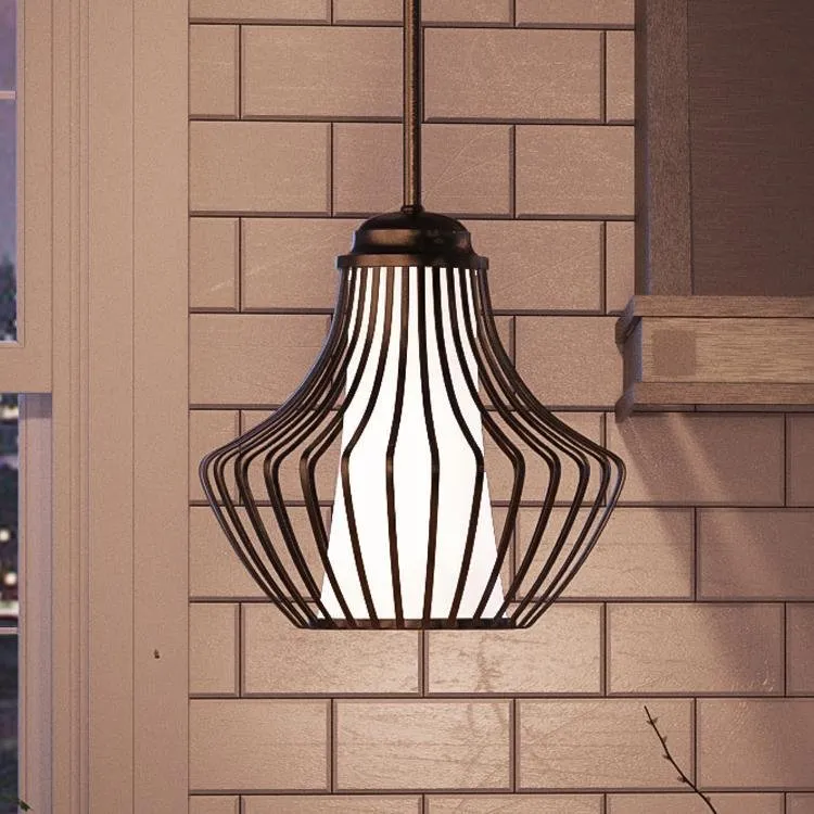 UHP2861 Modern Pendant Light, 10-1/2" x 10", Midnight Black Finish, Oviedo Collection