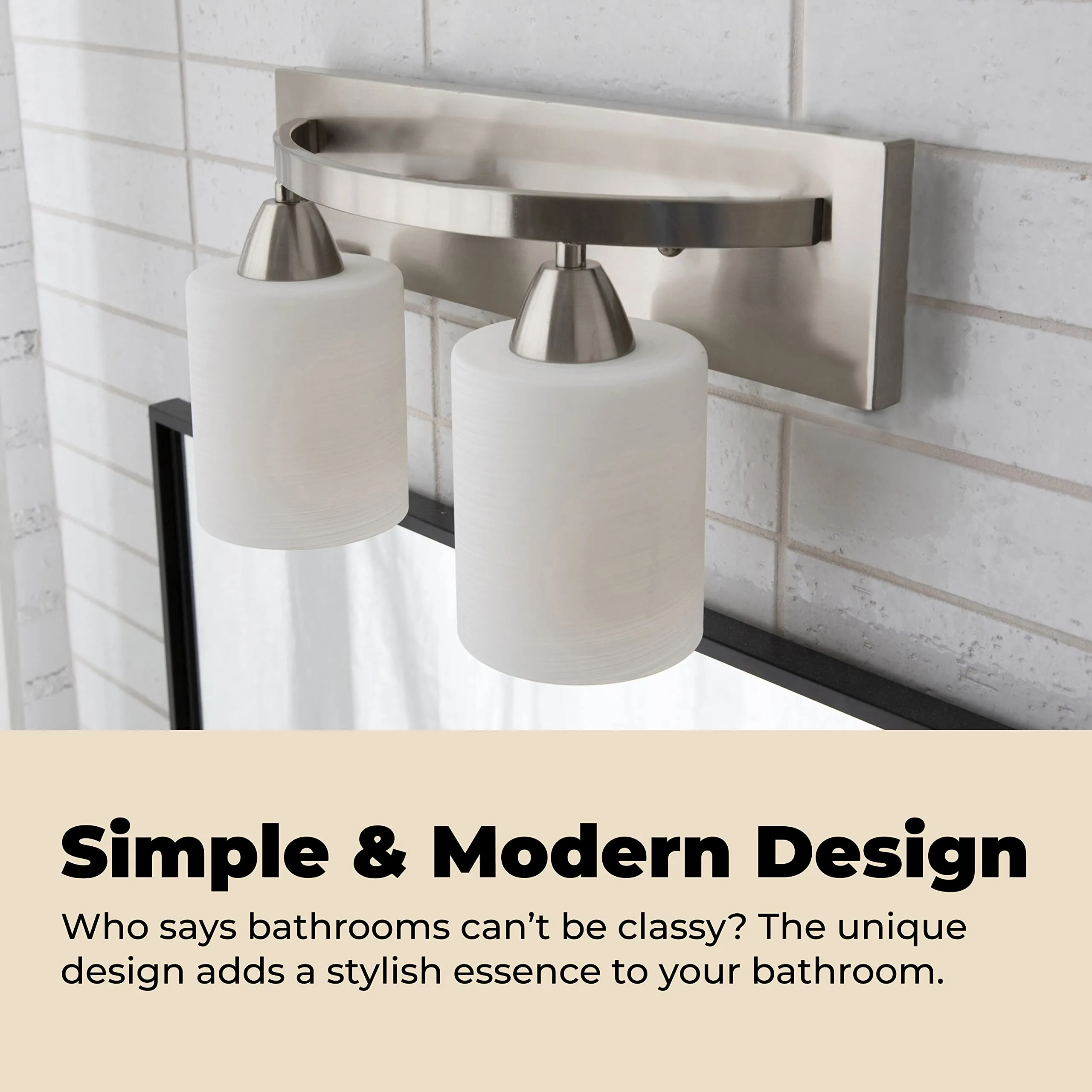 Vanity Bath Light Bar Interior Lighting Fixtures Over Mirror Modern Glass Shade