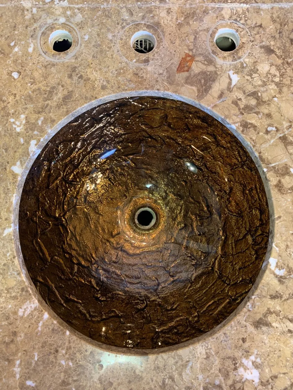 Vanity, Custom, Undermount-Lighted Glass Sink, Stone Top