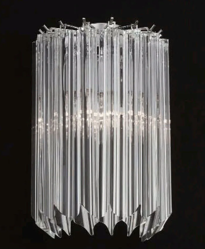 Venetian Glass Wall Light With Prismatic Murano Glass Rods