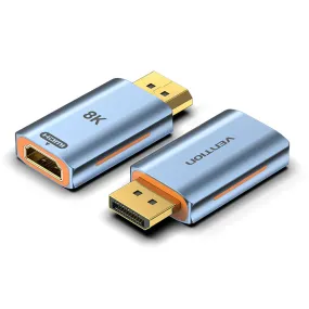 Vention DisplayPort Male to HDMI Female Display Port Adapter 8K 60Hz UHD Plug & Play with 12-Bit Color Depth, High Dynamic Range (HDR), Multiple Display Modes for Laptop, PC, TV, Monitor, Projector, Desktop Computer | HFMH0
