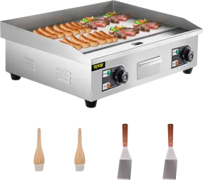 Vevor 28.7" Commercial Electric Griddle 110V 3000W Countertop Non-Stick Grill 122-572°F Stainless Steel New