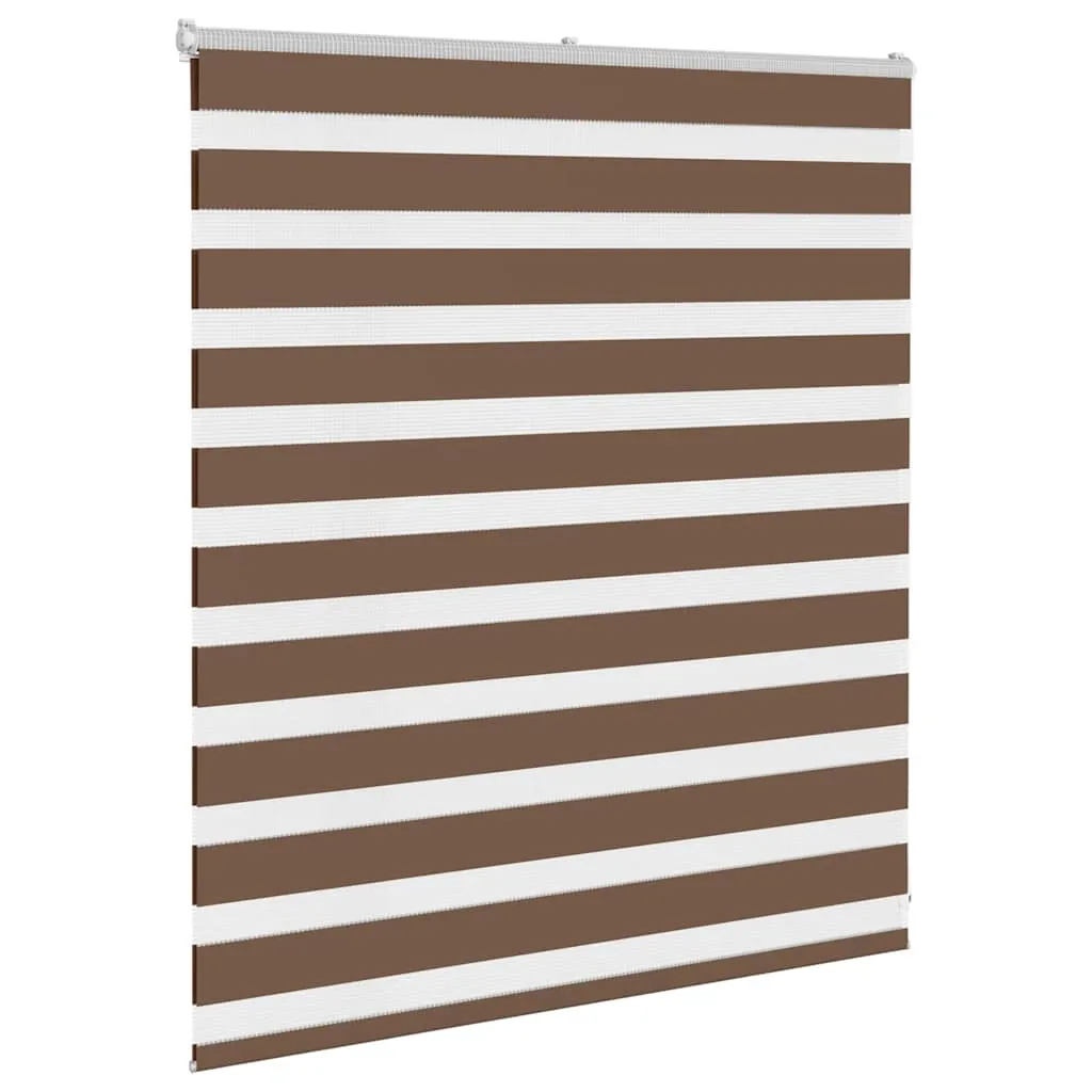 vidaXL Zebra Blind Brown 135x100 cm Fabric Width 130.9 cm Polyester