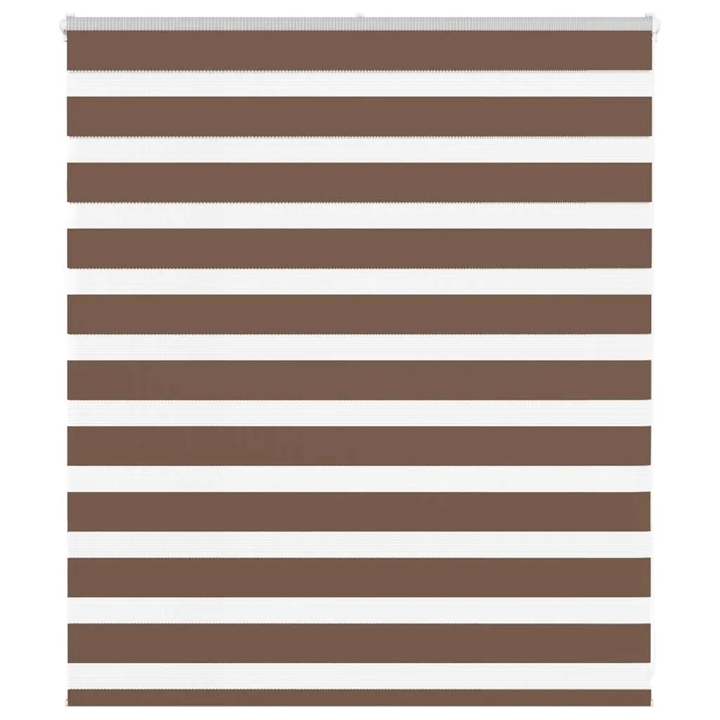vidaXL Zebra Blind Brown 135x100 cm Fabric Width 130.9 cm Polyester