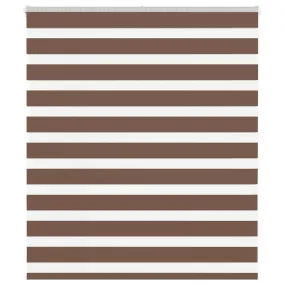 vidaXL Zebra Blind Brown 135x100 cm Fabric Width 130.9 cm Polyester