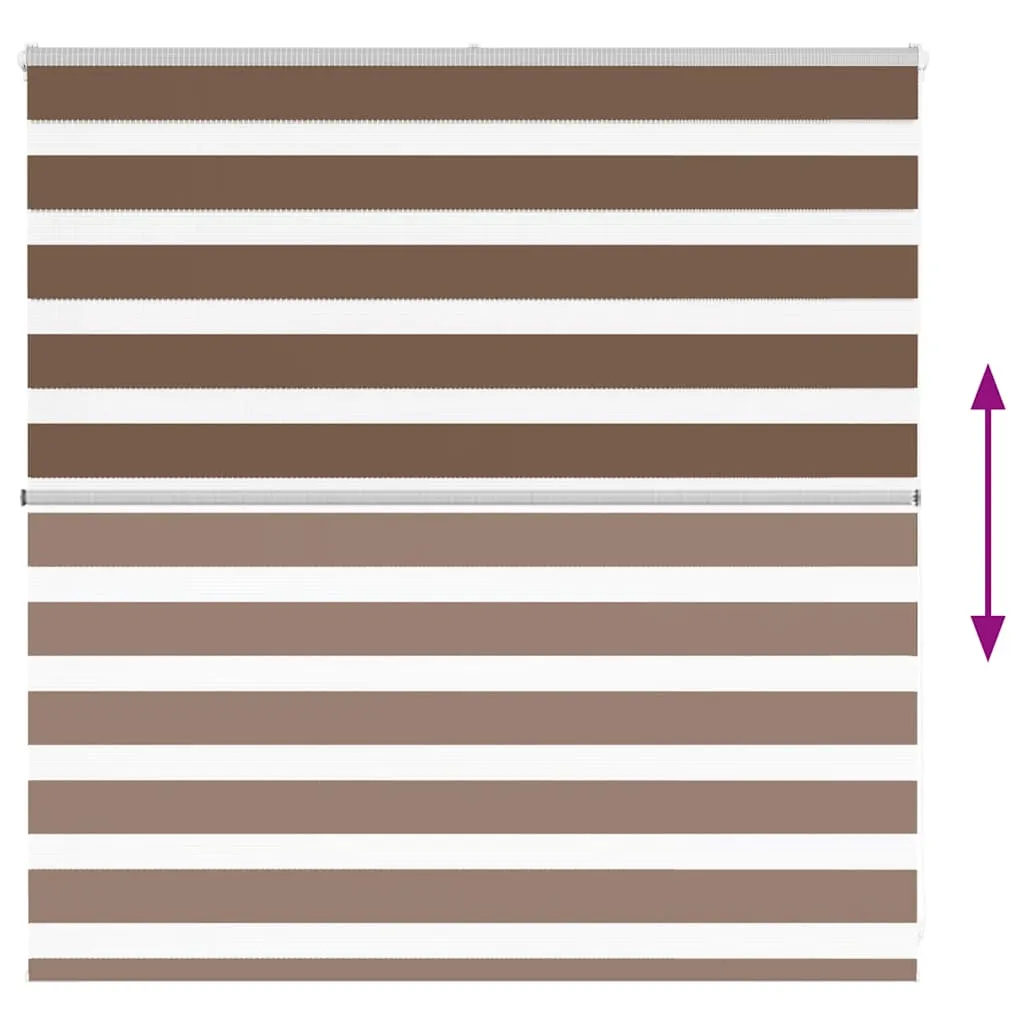 vidaXL Zebra Blind Brown 150x100 cm Fabric Width 145.9 cm Polyester