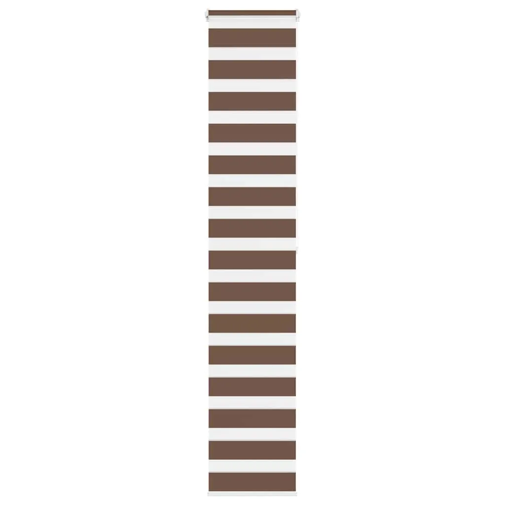 vidaXL Zebra Blind Brown 45x200 cm Fabric Width 40.9 cm Polyester