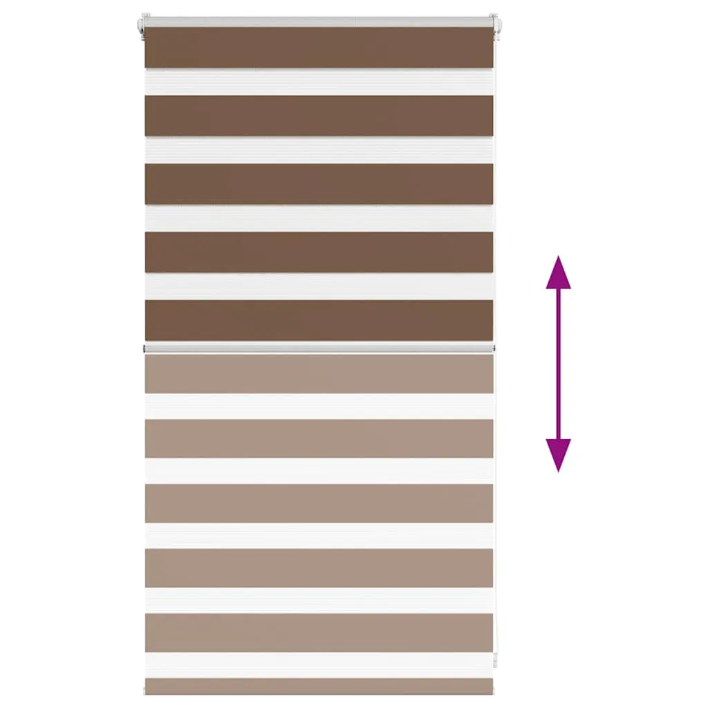 vidaXL Zebra Blind Brown 85x100 cm Fabric Width 80.9 cm Polyester