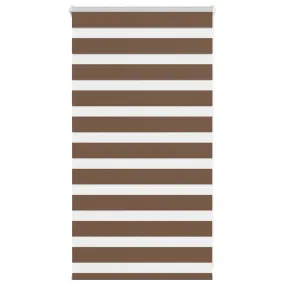 vidaXL Zebra Blind Brown 85x100 cm Fabric Width 80.9 cm Polyester