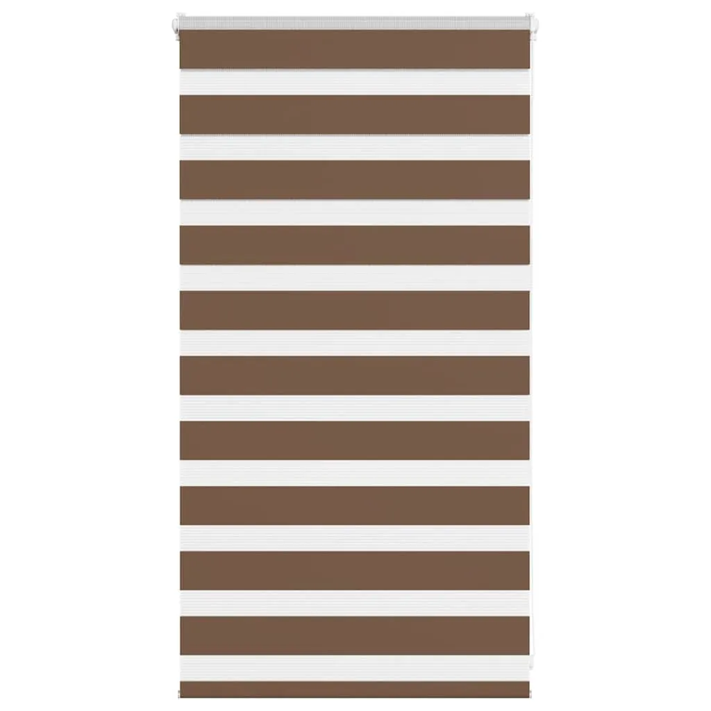 vidaXL Zebra Blind Brown 85x100 cm Fabric Width 80.9 cm Polyester