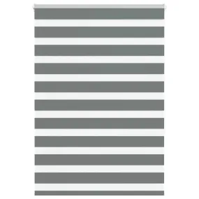 vidaXL Zebra Blind Dark Grey 100x150 cm Fabric Width 95.9 cm Polyester