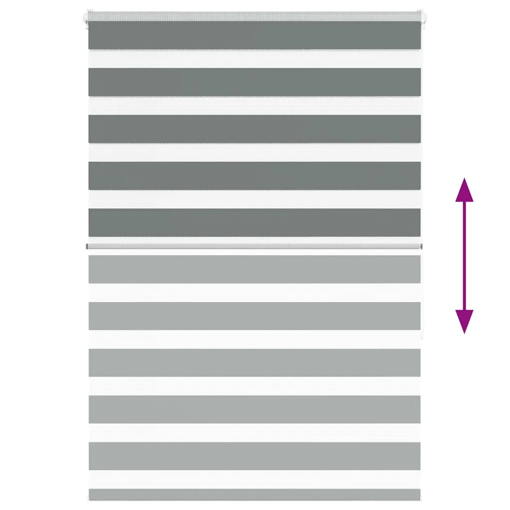 vidaXL Zebra Blind Dark Grey 95x150 cm Fabric Width 90.9 cm Polyester