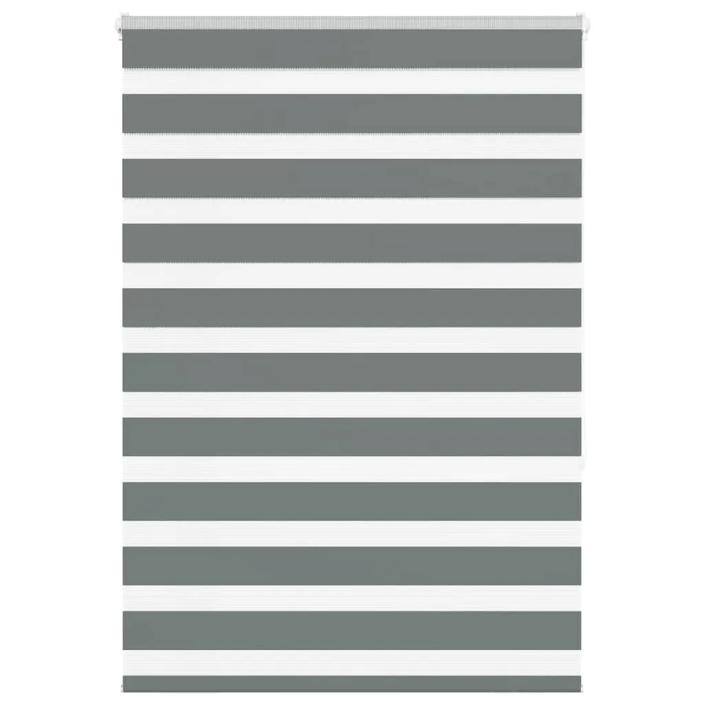 vidaXL Zebra Blind Dark Grey 95x150 cm Fabric Width 90.9 cm Polyester