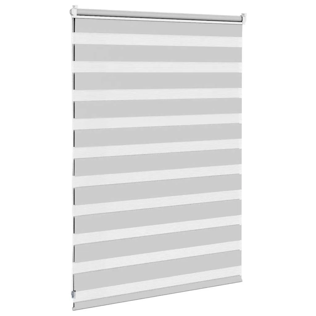 vidaXL Zebra Blind Light Grey 110x100 cm Fabric Width 105.9 cm Polyester