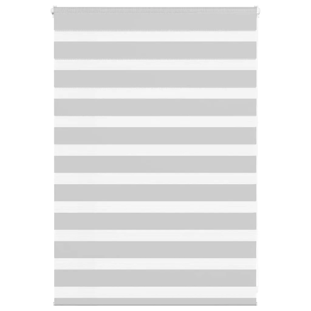 vidaXL Zebra Blind Light Grey 110x100 cm Fabric Width 105.9 cm Polyester