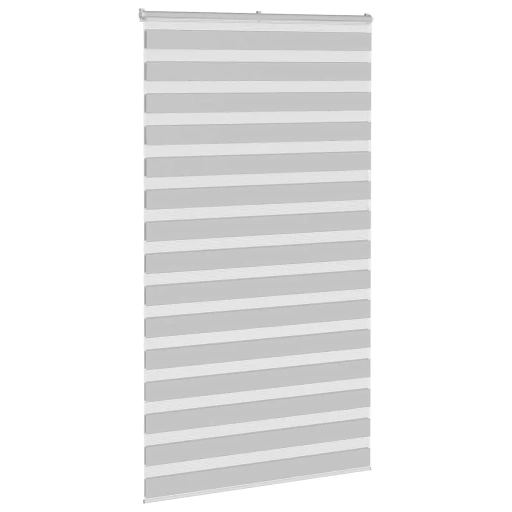 vidaXL Zebra Blind Light Grey 130x200 cm Fabric Width 125.9 cm Polyester