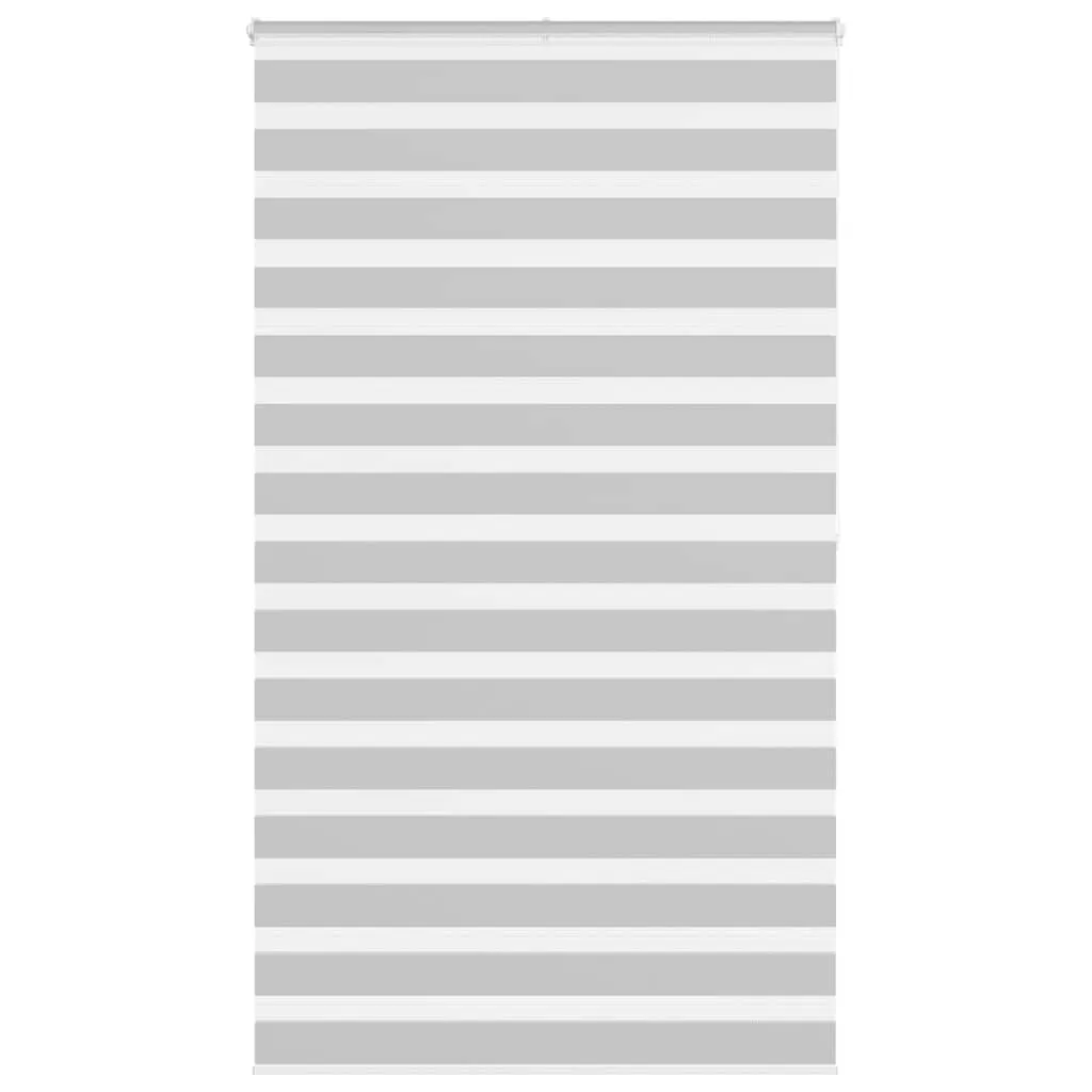vidaXL Zebra Blind Light Grey 130x200 cm Fabric Width 125.9 cm Polyester