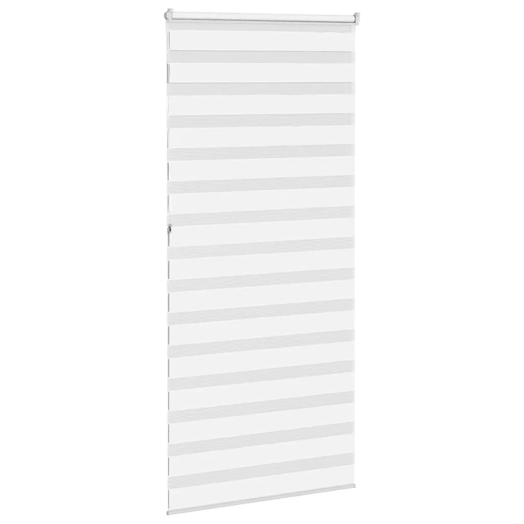 vidaXL Zebra Blind White 105x230 cm Fabric Width 100.9 cm Polyester