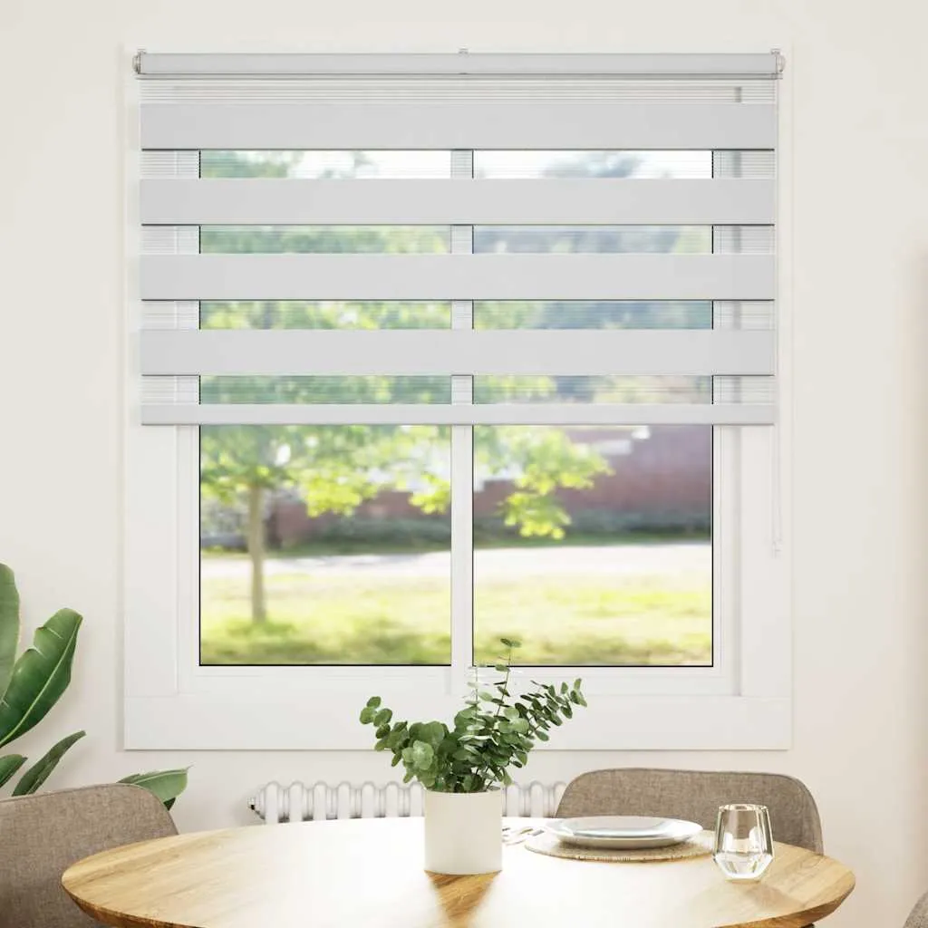 vidaXL Zebra Blind White 125x150 cm Fabric Width 120.9 cm Polyester