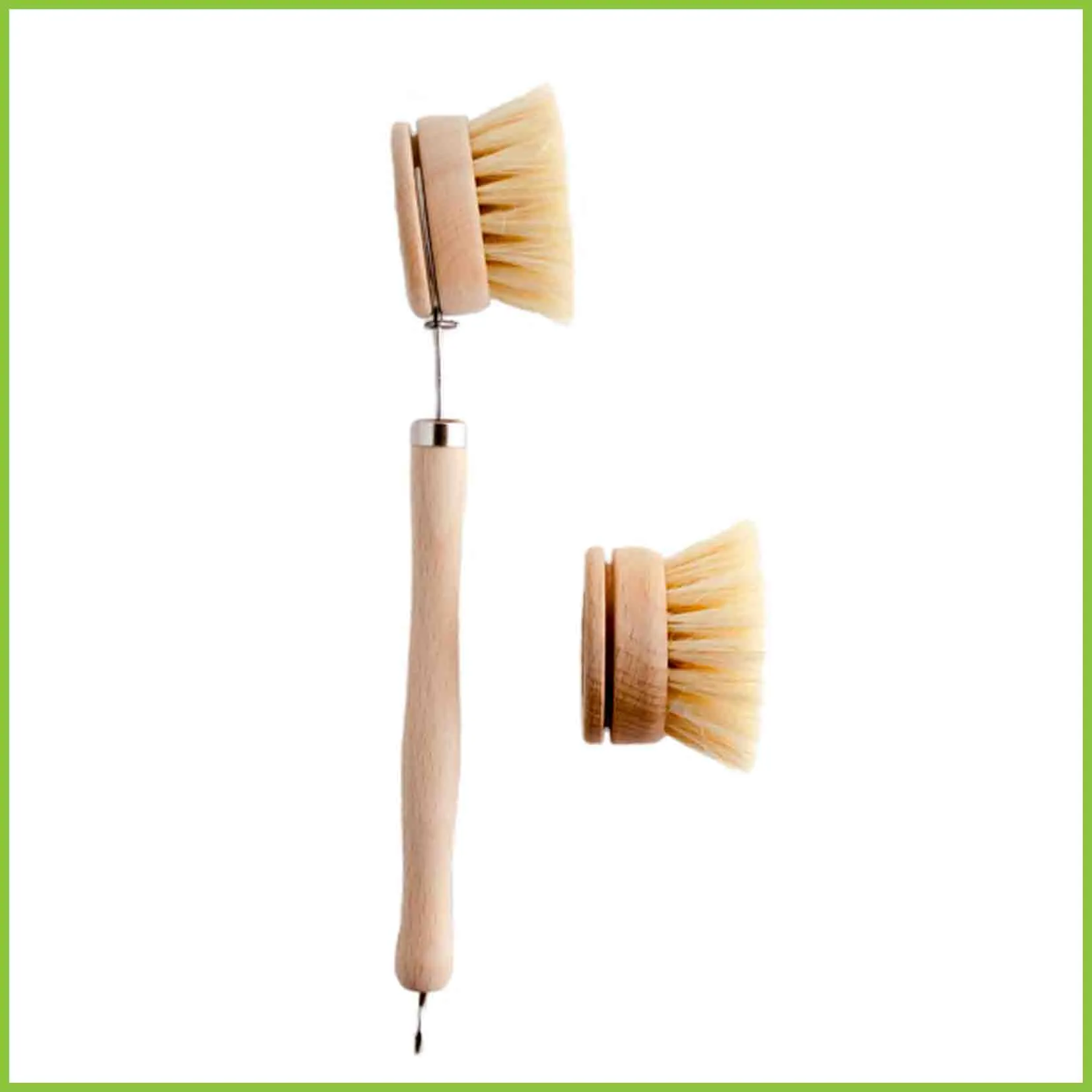 Wooden Dish Brush - Kitchen Dish Brush With Handle - Nil Products