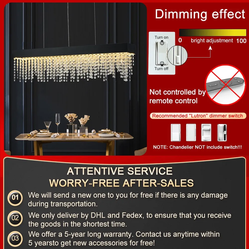 YLK Innite - Luxury Rectangle modern crystal chandelier