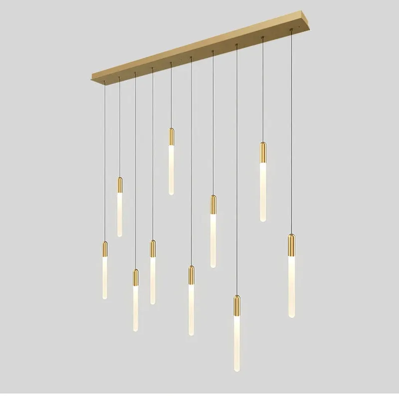YLK Stick - LED Chandelier For Staircase Gold/Black Long Modern Luxury lamp