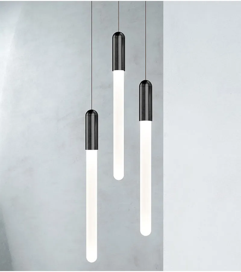 YLK Stick - LED Chandelier For Staircase Gold/Black Long Modern Luxury lamp