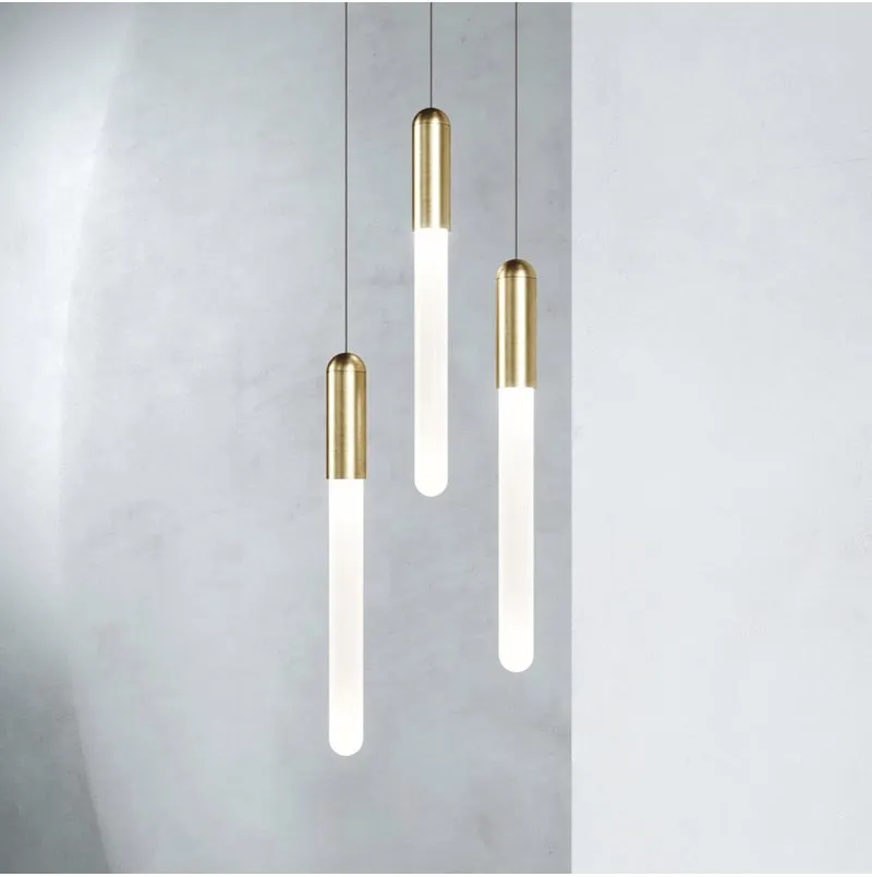 YLK Stick - LED Chandelier For Staircase Gold/Black Long Modern Luxury lamp