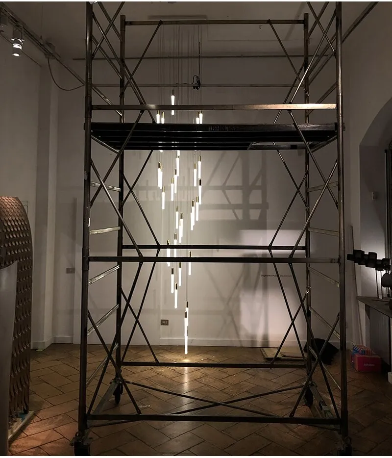 YLK Stick - LED Chandelier For Staircase Gold/Black Long Modern Luxury lamp
