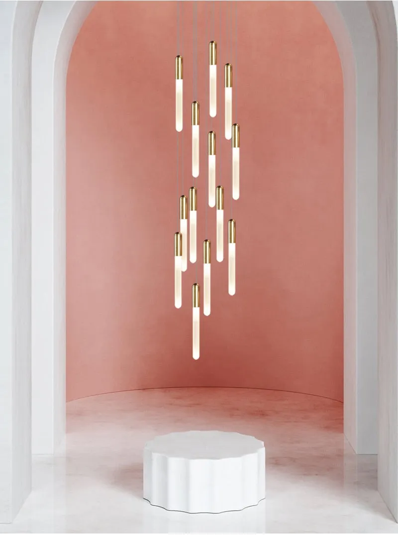 YLK Stick - LED Chandelier For Staircase Gold/Black Long Modern Luxury lamp